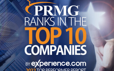 PRMG Ranks in the Top 10 companies by Experience.com in their 2022 Top performer Report.
